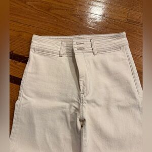 Faherty Women’s High-Waisted Cream Crop Jeans